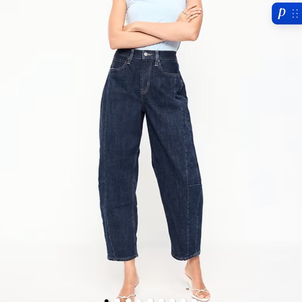 Old Navy Dark Blue Barrel Jeans